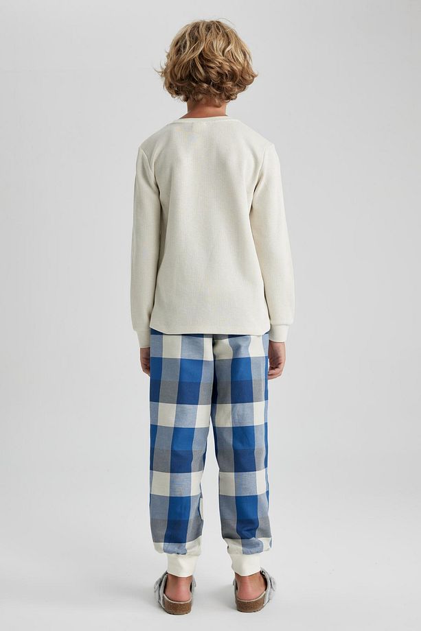 Erkek Çocuk Waffle Uzun Kollu Pijama Takımı - 6