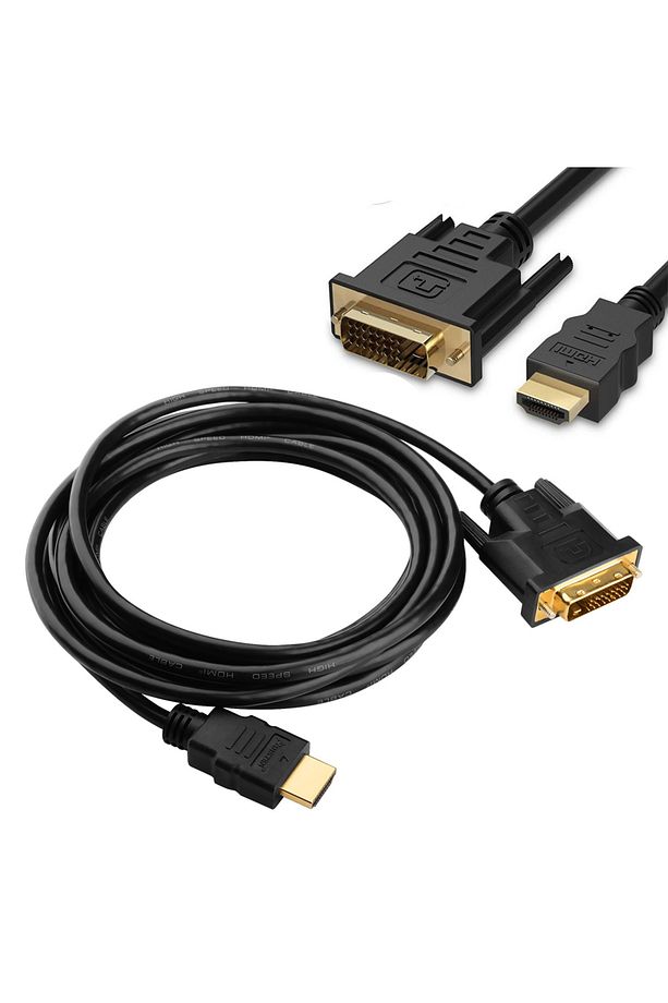 Hdmi To Dvi 24 1 Dvi To Hdmi Kablo Altın Uçlu 1.8 Metre - 1