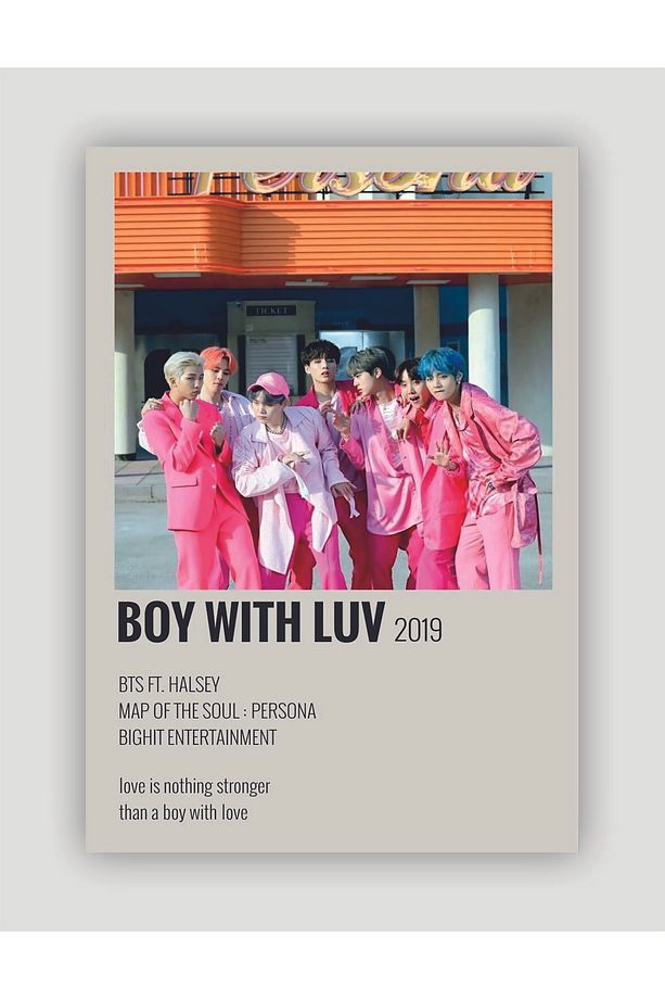 BTS Boy With Luv K-pop Duvar Posteri - Duvar Dekoru - Kalın Kağıt - Çerçevesiz - 1