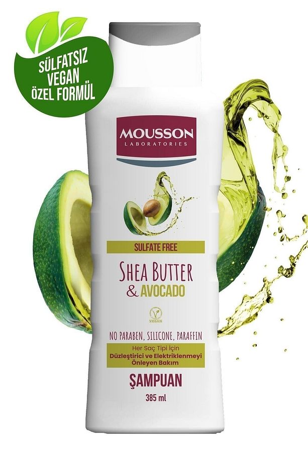Shea Yağı & Avokado İçeren Duzleştirici ve Elektriklenmeyi Önleyen Sülfatsız Şampuan 385 ml - 3