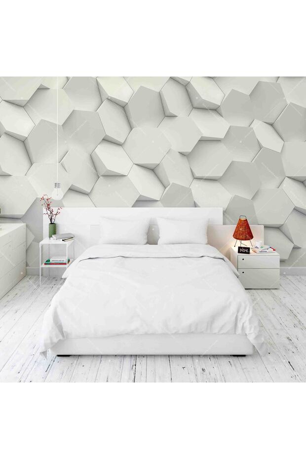 Altıgen 3D 3 Boyutlu Duvar Kağıdı - 2