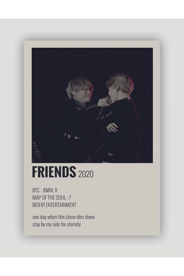 BTS JIMIN&V Friends K-pop Duvar Posteri - Duvar Dekoru - Kalın Kağıt - Çerçevesiz - 1