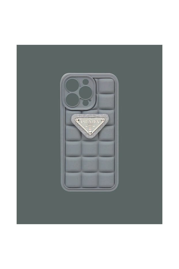 غطاء هاتف سيليكون منقوش باللون الرمادي غير اللامع - DK034 - iPhone 11 ProMax