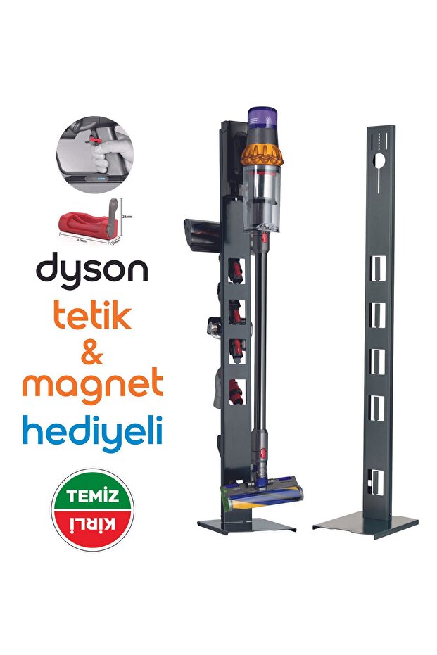 Dyson Uyumlu Dikey Süpürge Standı Siyah Renk V15 - V12 - V11 - V10 - V8 - 1