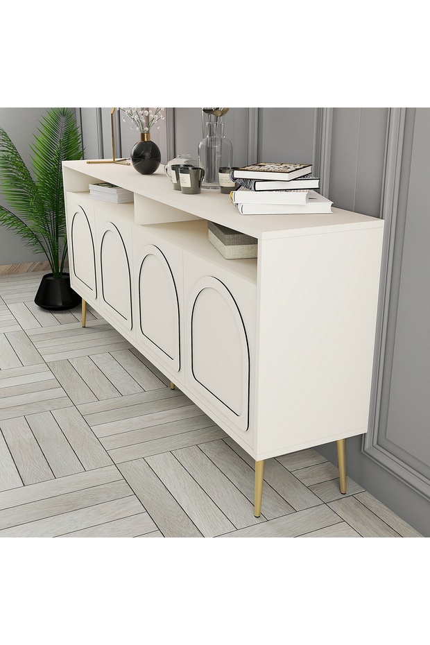 Marsilya Konsol - Krem / Altın - 4