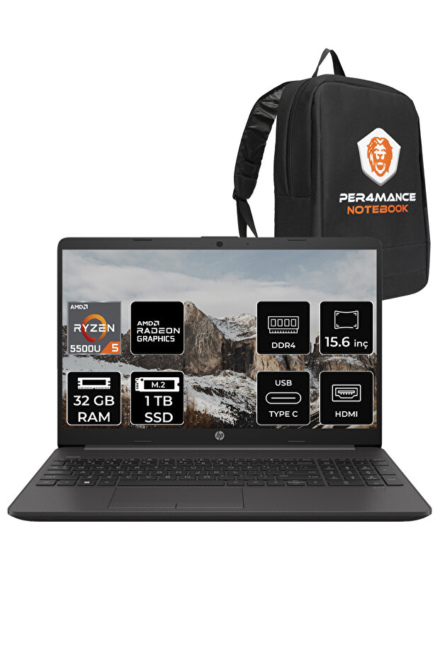 255 G8 Ryzen 5 5500-32GB 1TB SSD 15.6" FDOS 7N4W6AA & PER4 ÇANTA - 1
