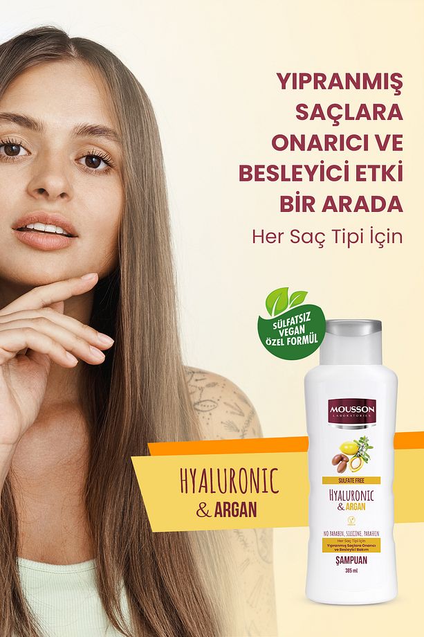 Hyaluronik Asit Ve Argan Içeren Onarıcı Ve Besleyici Sülfatsız Şampuan 385 ml - 5