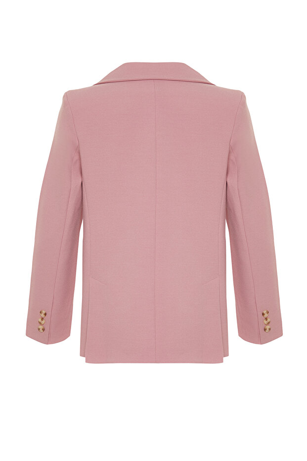 Limitowana edycja różowej, regularnej, tkanej marynarki TWOAW23BC00132 - 12