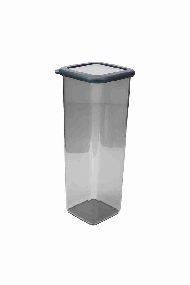 2000 ml Gri Kare Saklama Kabı Silikon Kapak Hava Geçirmez Kuru Baklagil Kahve Bakliyat Makarna Kutu - 2