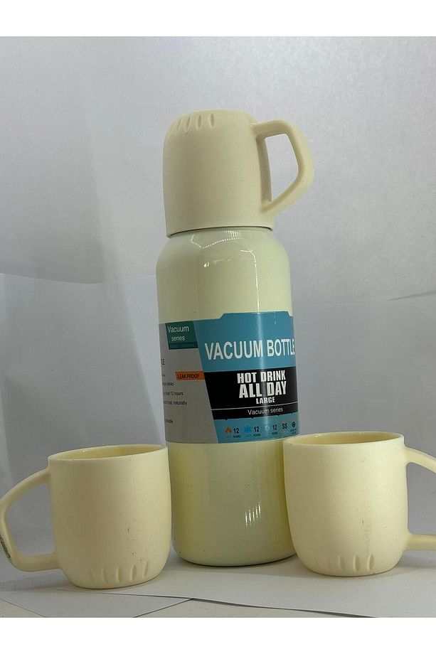 Paslanmaz Çelik Termos Seti 3'lü Bardak Çift Vakumlu 500 ml Vacuum Flask Set - 5