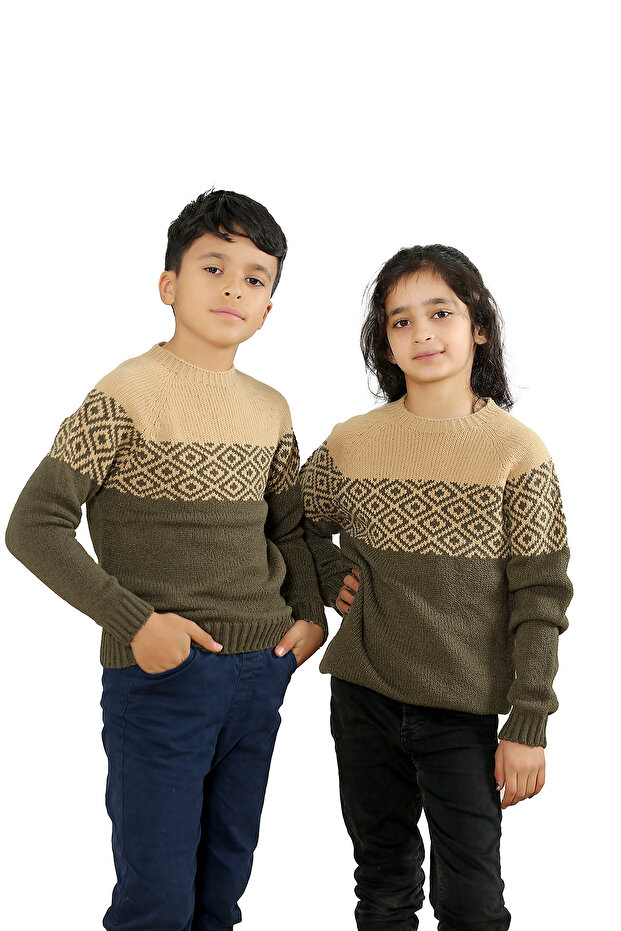Children's Patterned Long Sleeve Knitwear Sweater