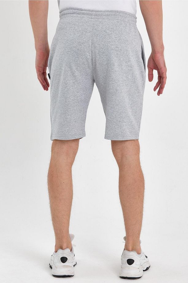 Regular Fit Yanları Cepli Kalın Kumaş Rahat Kesim Erkek Gri Şort - 6