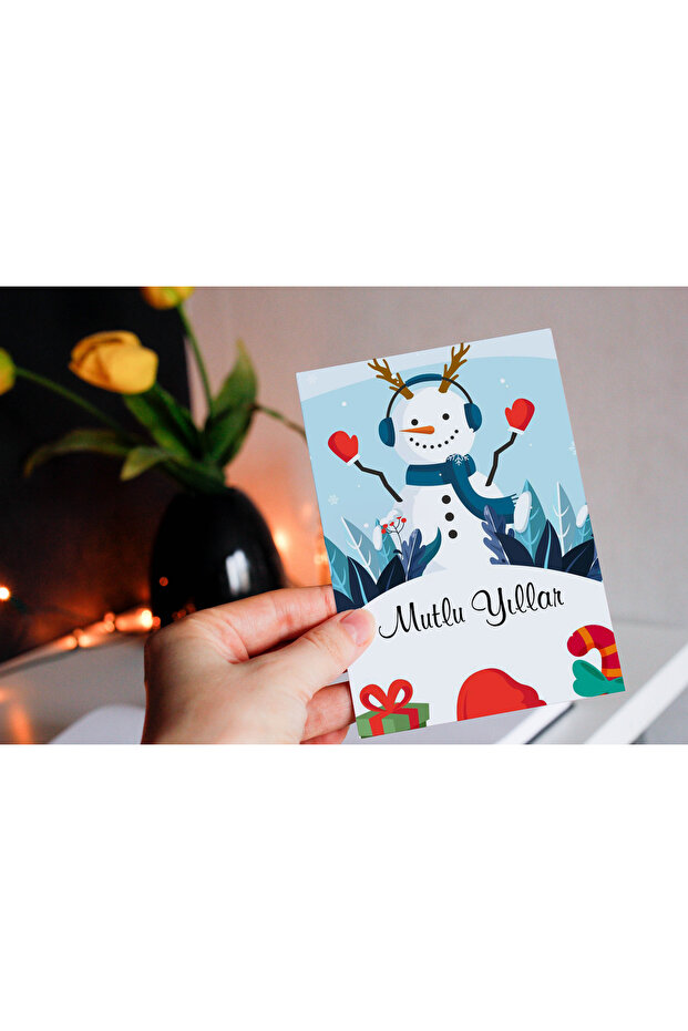 New Year Themed Postcard Set (15x10 cm 6 Pieces + 6 Envelopes)