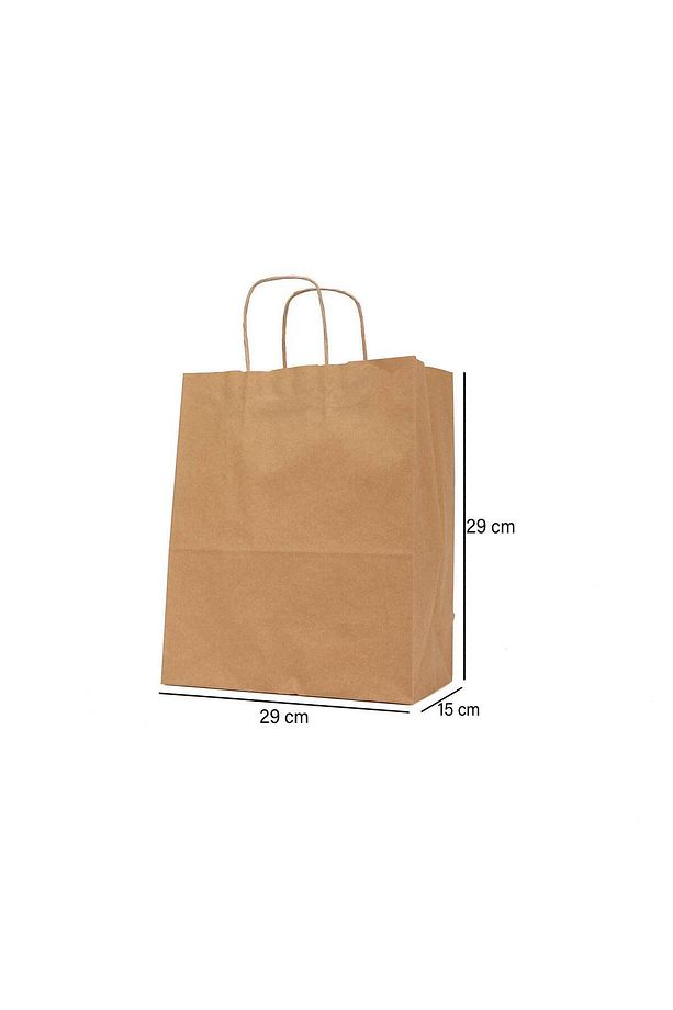 Kraft Kağıt Hediye Poşeti/çantası Burgu Saplı 1000 Adet 29x15x29 - 2