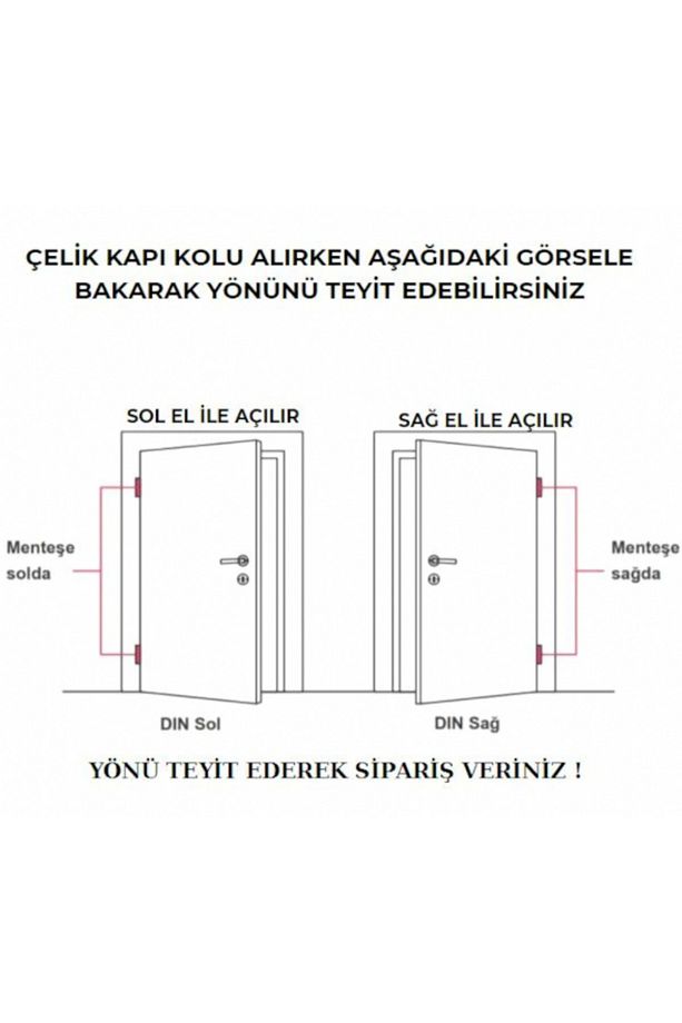 Bravo Albirifin Rozetli Kapı Kolu Çelik Kapı Kolu Sağ Basar 1 Adet - 5