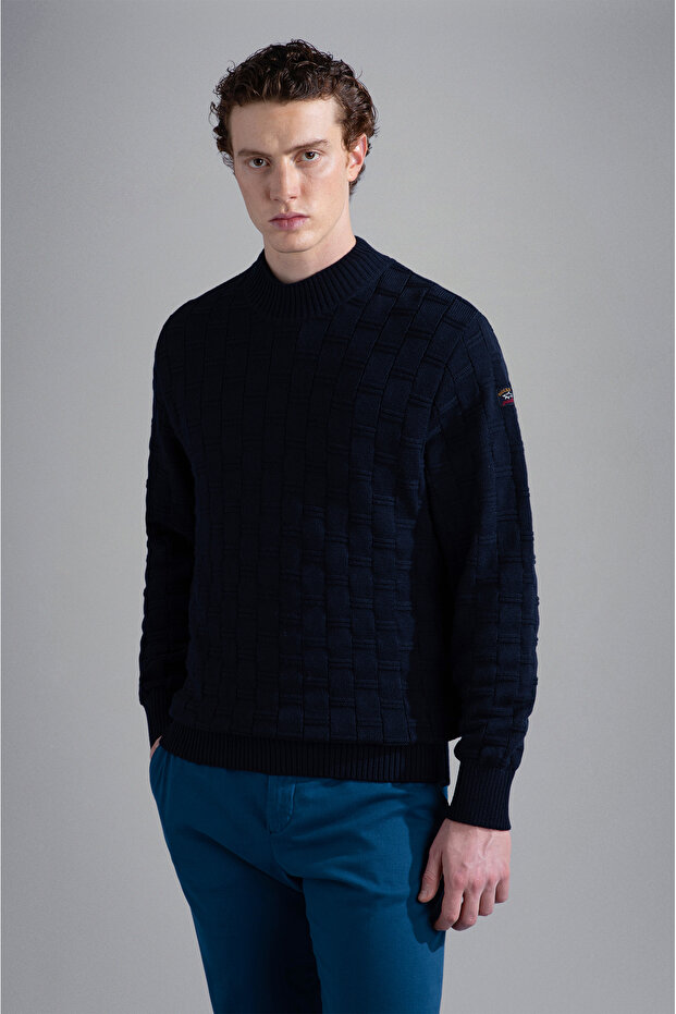 Men's Knitted Roundneck C.W. Wool Sweater
