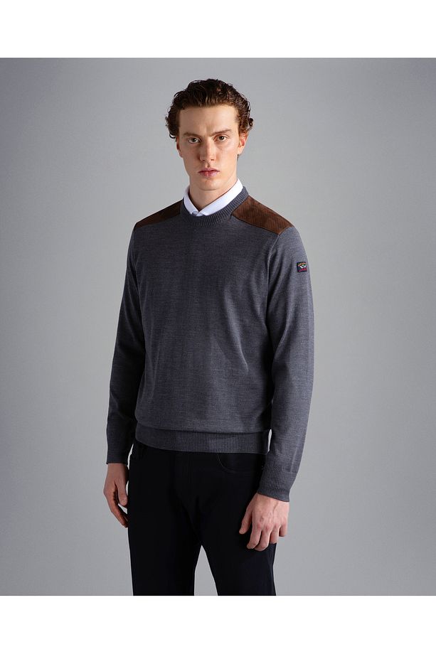 MEN'S KNITTED ROUNDNECK C.W. WOOL - 1