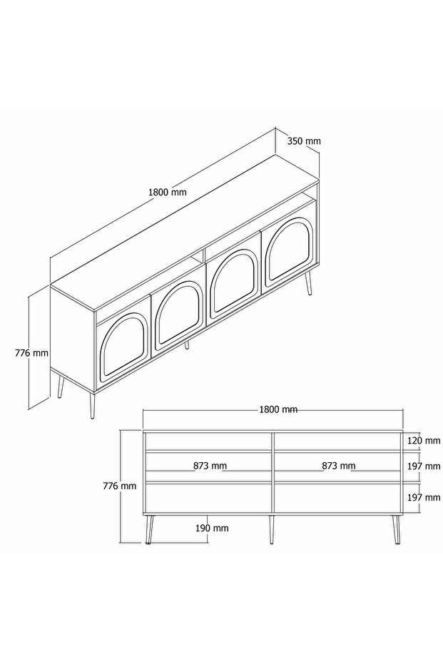 Marsilya Konsol - Krem / Altın - 6