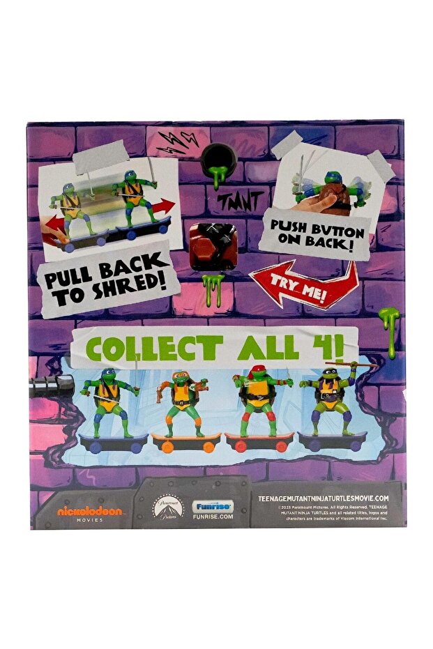 Ninja Turtles Pull Drop Skateboard Figure Donnie - 6