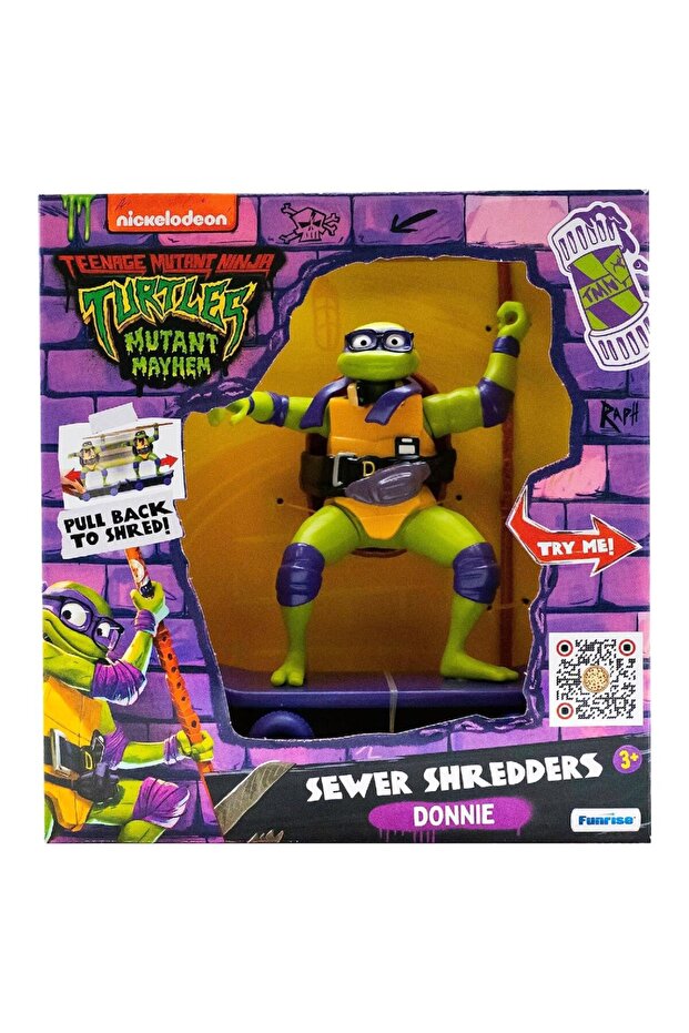 Ninja Turtles Pull Drop Skateboard Figure Donnie - 5
