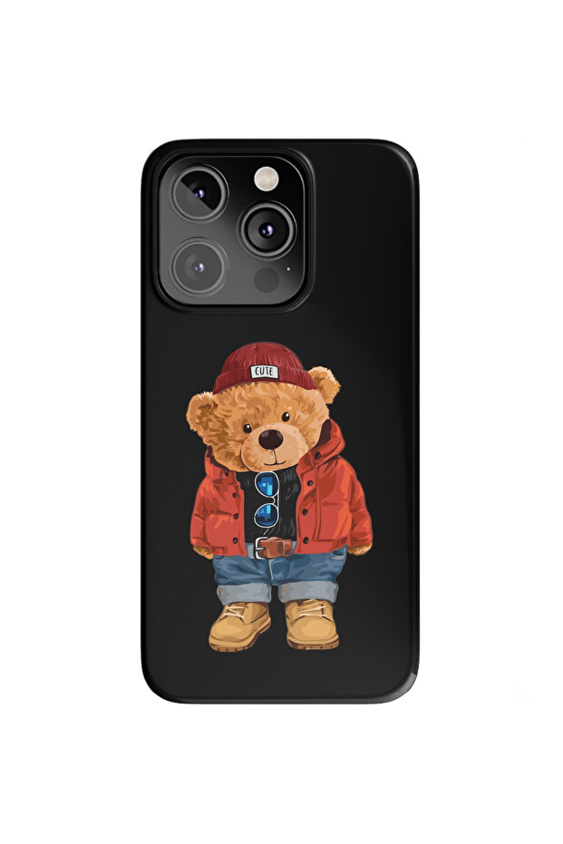 iPhone 14 Pro Compatible Velvet Teddy Patterned Launch Case - 1