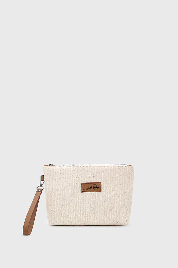 Women's Striped Linen Clutch Bag