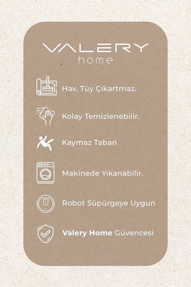 Vl Briella Kaymaz Taban Yüzeyi Yumuşak Yıkanabilir Bej Halı - 7