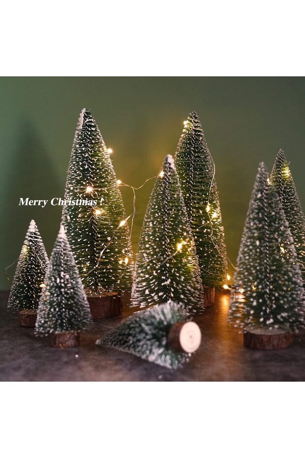 Yılbaşı Ağacı 2li Masa Üstü Yılbaşı Ağacı Seti 2 Adet 21 cm Yılbaşı Ağacı - 3