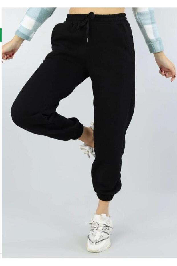 Unisex Oversize Basic Sweatpants Black - 5