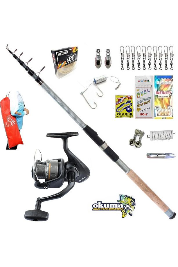 Revenger Rv-40 Remixon Carbo-x 240cm 60-120gr Kıyı Tele Spin Olta Takımı Seti - 1