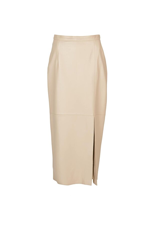 ANNA Deri Etek Bej - 2