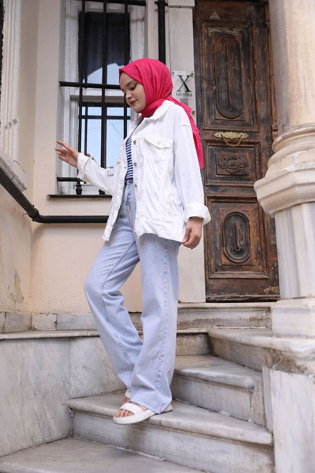 Çift Cepli Kot Ceket - 4