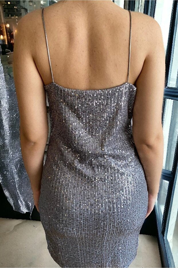 Silver Pul/Payet Elbise - 4