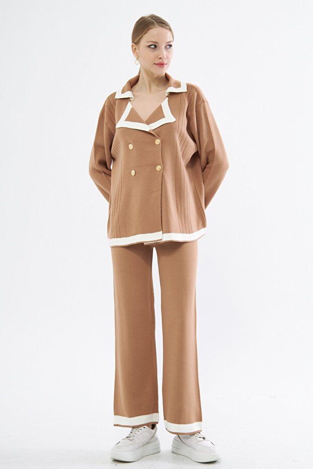 Buttoned Double Knitwear Set - 3