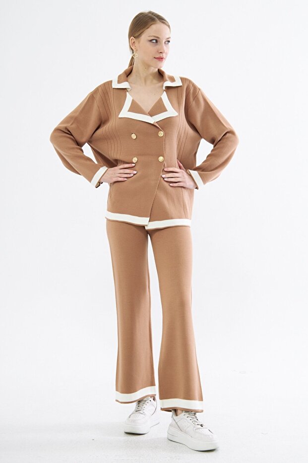 Buttoned Double Knitwear Set - 4