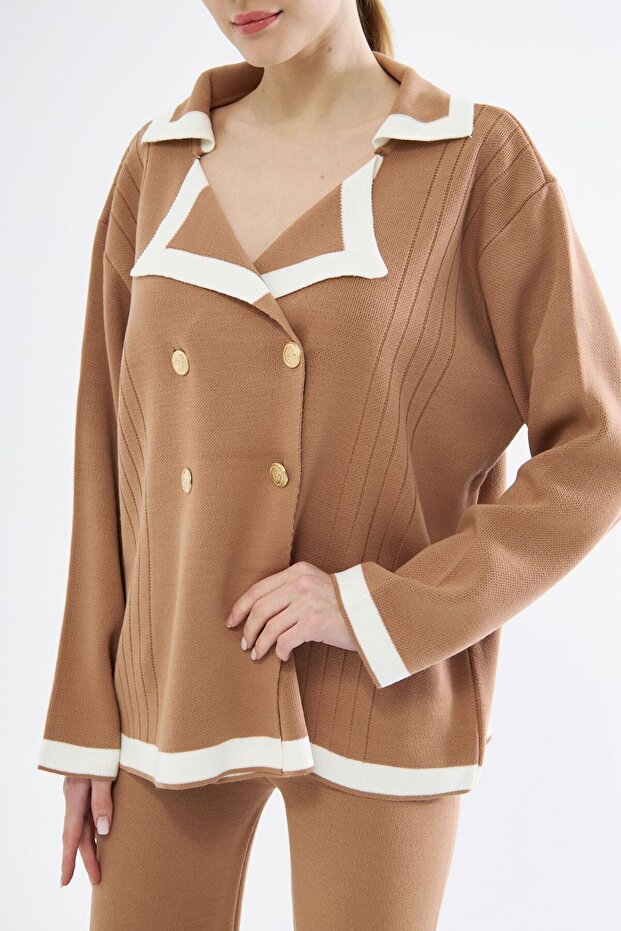 Buttoned Double Knitwear Set - 7