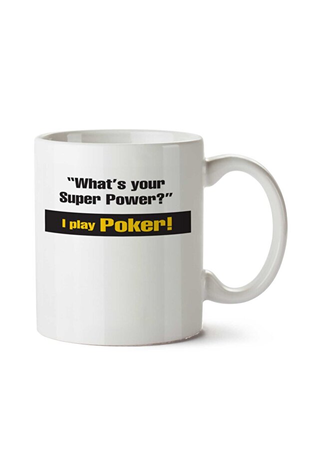 كوب مطبوع على الجانبين من I Play Poker