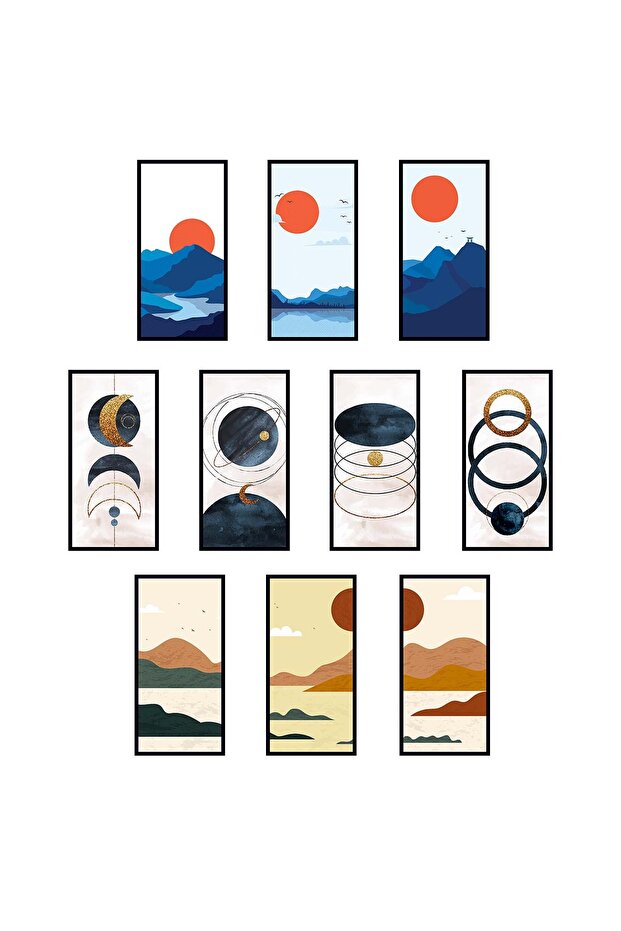 10 Parça Set Ahşap Tablo - 1