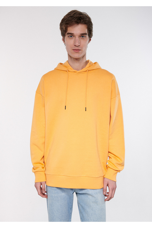 Kapüşonlu Turuncu Basic Sweatshirt 0610062-71399 - 2