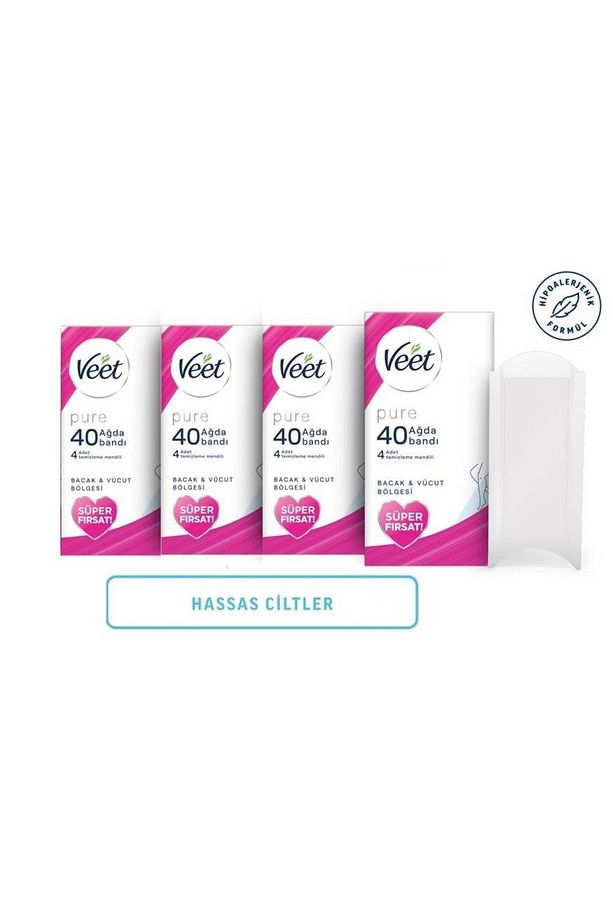 Pure Hipoalerjenik Sir Ağda Bandı Hassas Ciltler Bacak ve Vücut Bölgesi 40'lı x 4 Adet - 2