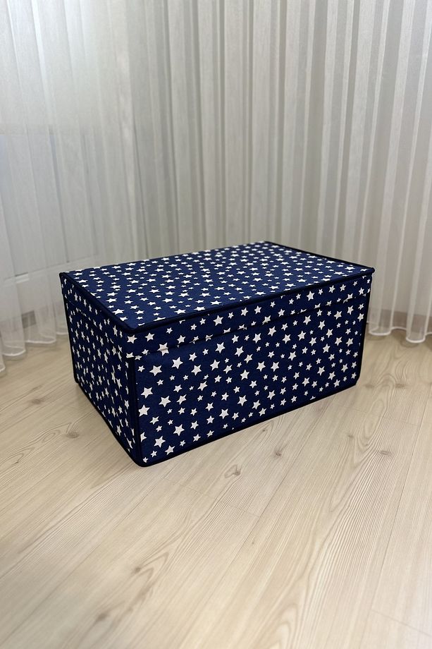 3lü Set Lacivert Yıldız Desenli Çok Amaçlı Saklama Kutusu,kutu Hurç,kutu,organizer,oyuncak Kutusu - 2