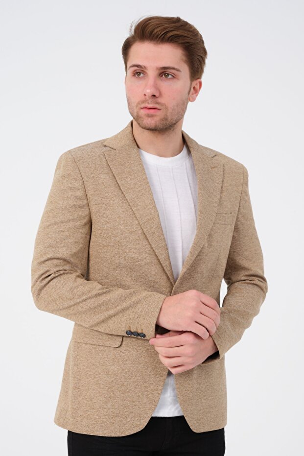 Honey Yellow Slimfit Classic Lined Regular Blazer Jacket