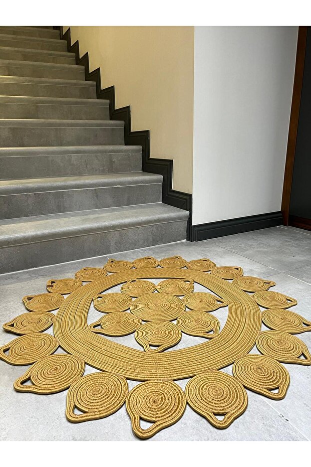 Jute Rug Floor Mat Teardrop Model
