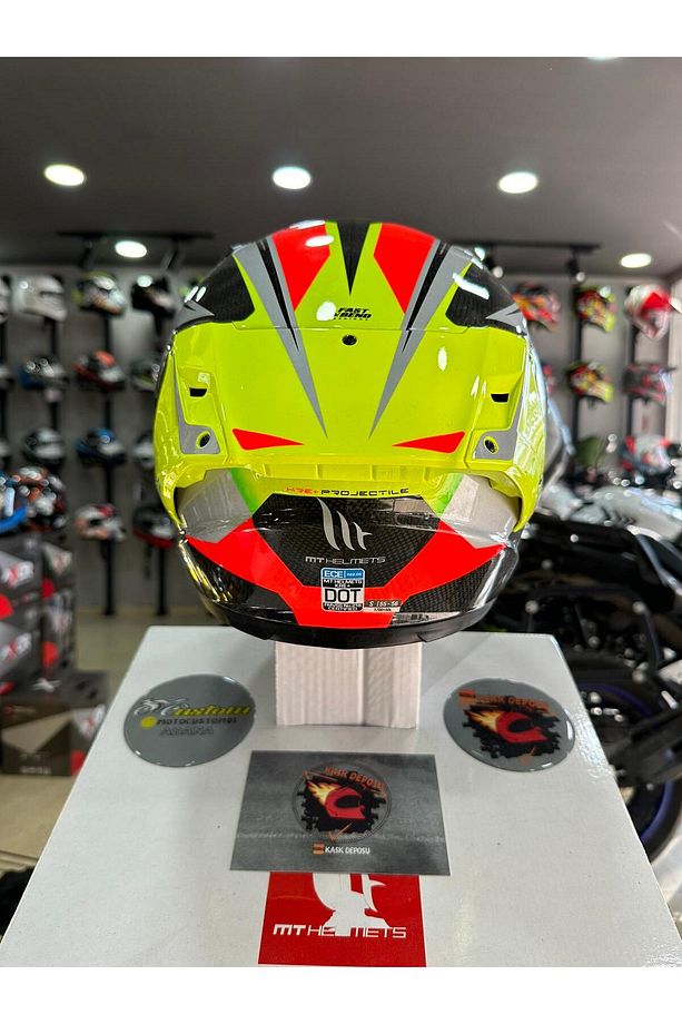 KRE+ Projectile D2 Gloss Pearl Carbon Full Face Kask - 2