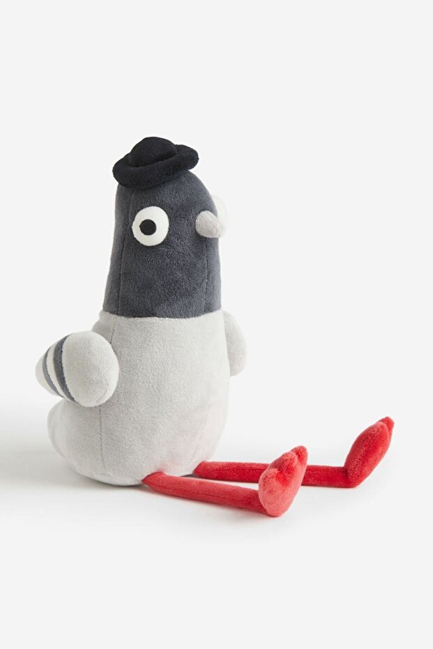 Soft Dove-shaped Sleep And Playmate With Furry Fabric, Face Embroidery, Sewn Small Cap