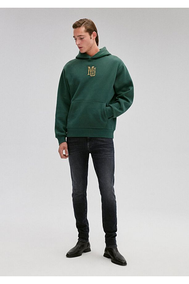 MJ Nakışlı Kapüşonlu Yeşil Sweatshirt 0S10131-71538 - 2