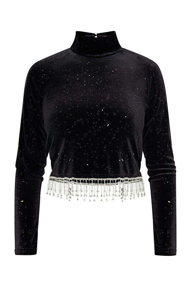 Glitzershirt aus Stretchsamt caspio - 3