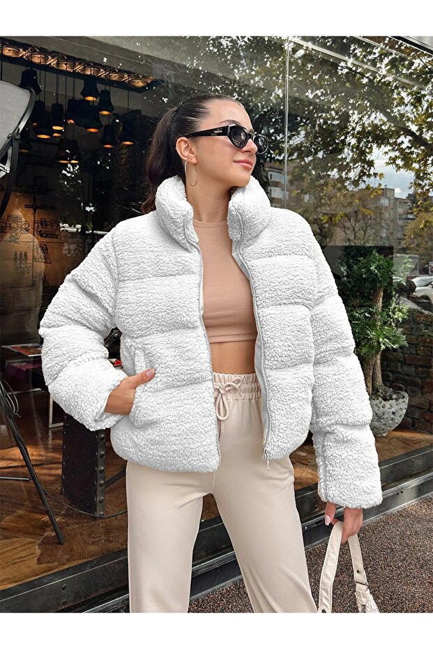 معطف تيدي منتفخ من القطيفة - 1