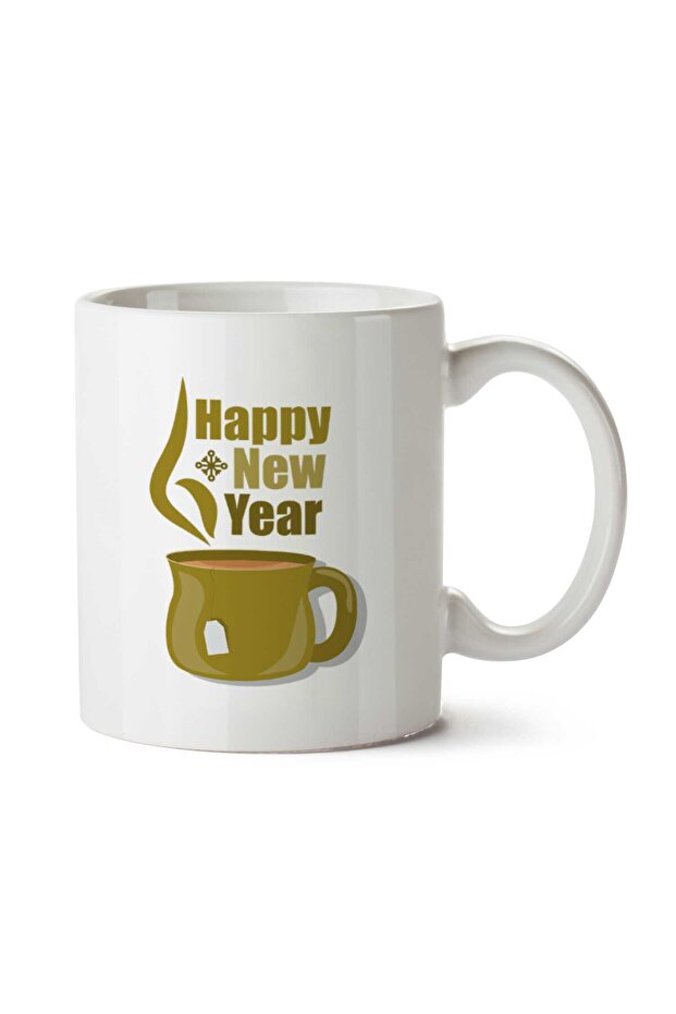كوب قهوة Happy New Year مطبوع على الجانبين
