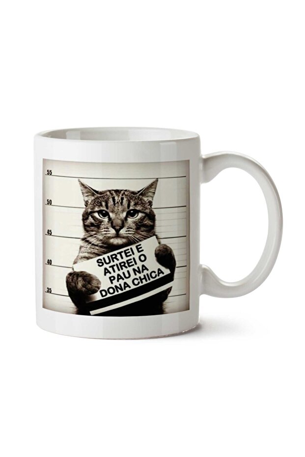 كوب بطبعة جانبين من Gato Bad